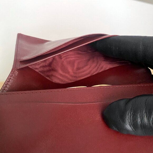 Vintage Cartier Tri-fold Mastline Bordeaux Wallet w/ Kiss Lock Coin - Picture 11 of 11